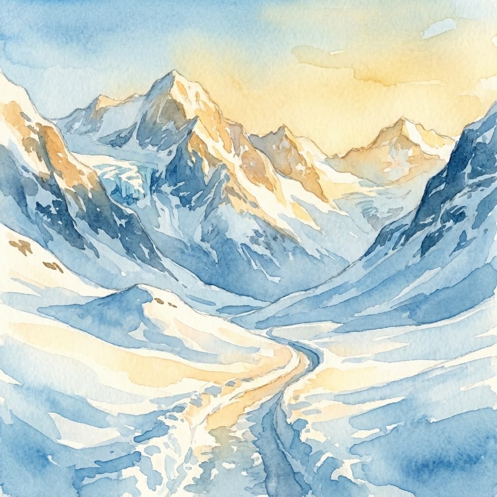 Schneelandschaft am Grossen Sankt Bernhard